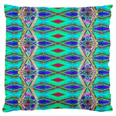 Techno Teal Large Cushion Case (one Side) by Thespacecampers