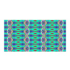 Techno Teal Satin Wrap 35  X 70  by Thespacecampers