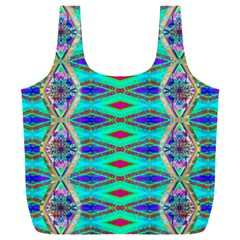 Techno Teal Full Print Recycle Bag (xxl) by Thespacecampers