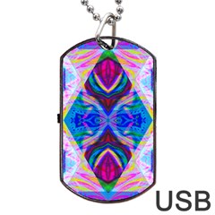 Tippy Flower Power Dog Tag Usb Flash (two Sides) by Thespacecampers