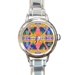 Triangular Dreams Round Italian Charm Watch by Thespacecampers