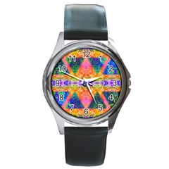 Triangular Dreams Round Metal Watch by Thespacecampers