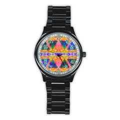 Triangular Dreams Stainless Steel Round Watch by Thespacecampers