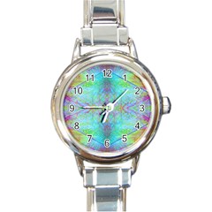 Watercolor Thoughts Round Italian Charm Watch by Thespacecampers