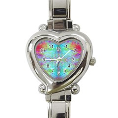 Watercolor Thoughts Heart Italian Charm Watch by Thespacecampers