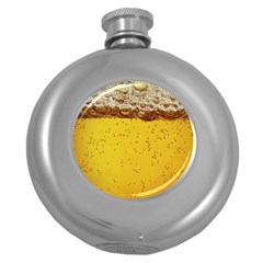 Beer-bubbles-jeremy-hudson Round Hip Flask (5 Oz) by nate14shop