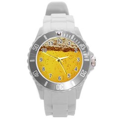 Beer-bubbles-jeremy-hudson Round Plastic Sport Watch (l) by nate14shop