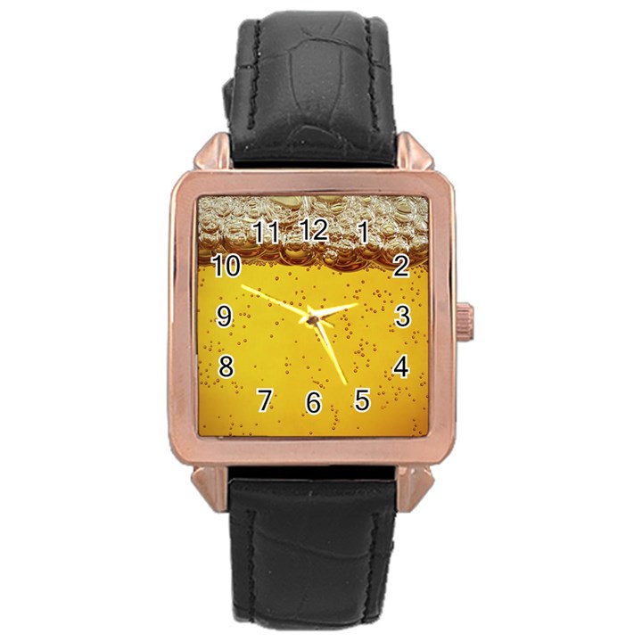 Beer-bubbles-jeremy-hudson Rose Gold Leather Watch 