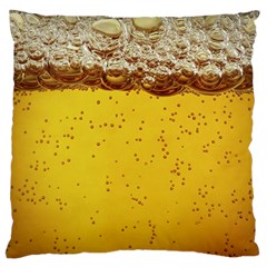 Beer-bubbles-jeremy-hudson Large Flano Cushion Case (two Sides) by nate14shop