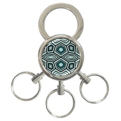 Abstract Pattern Geometric Backgrounds 3-ring Key Chain by Eskimos