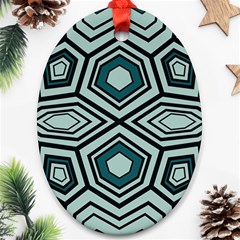 Abstract Pattern Geometric Backgrounds Oval Ornament (two Sides) by Eskimos