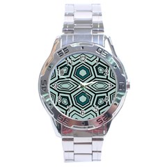 Abstract Pattern Geometric Backgrounds Stainless Steel Analogue Watch by Eskimos