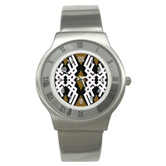 Abstract Pattern Geometric Backgrounds  Stainless Steel Watch by Eskimos