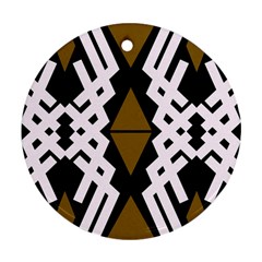 Abstract Pattern Geometric Backgrounds  Round Ornament (two Sides) by Eskimos