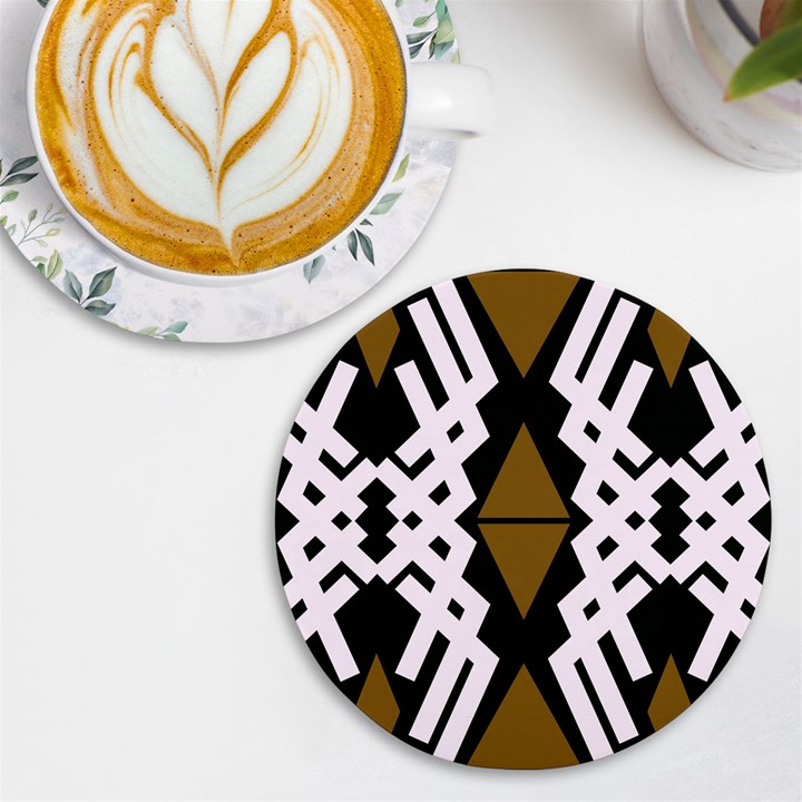 Abstract pattern geometric backgrounds  UV Print Round Tile Coaster