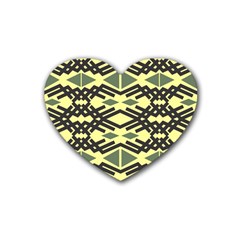 Abstract Pattern Geometric Backgrounds Rubber Coaster (heart) by Eskimos