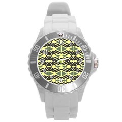 Abstract Pattern Geometric Backgrounds Round Plastic Sport Watch (l) by Eskimos