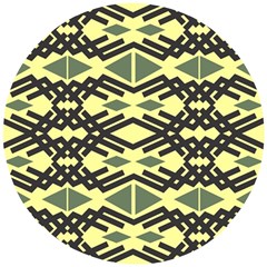 Abstract Pattern Geometric Backgrounds Wooden Puzzle Round by Eskimos