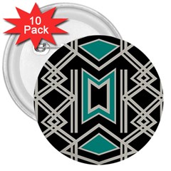 Abstract Pattern Geometric Backgrounds  3  Buttons (10 Pack)  by Eskimos