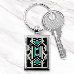 Abstract Pattern Geometric Backgrounds  Key Chain (rectangle) by Eskimos