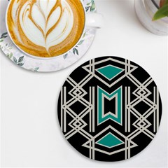 Abstract Pattern Geometric Backgrounds  Uv Print Round Tile Coaster by Eskimos