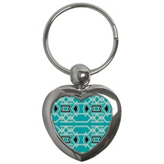 Abstract Pattern Geometric Backgrounds  Key Chain (heart) by Eskimos