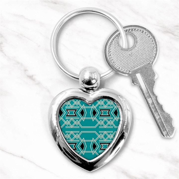 Abstract pattern geometric backgrounds  Key Chain (Heart)