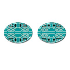 Abstract Pattern Geometric Backgrounds  Cufflinks (oval) by Eskimos