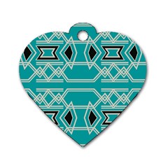 Abstract Pattern Geometric Backgrounds  Dog Tag Heart (one Side) by Eskimos