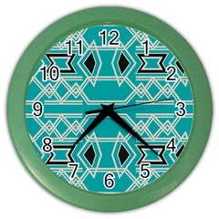 Abstract Pattern Geometric Backgrounds  Color Wall Clock by Eskimos