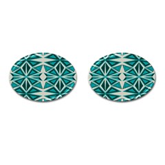 Abstract Pattern Geometric Backgrounds  Cufflinks (oval) by Eskimos