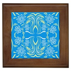 Folk Flowers Print Floral Pattern Ethnic Art Framed Tile