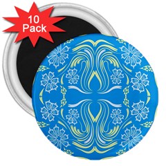 Folk Flowers Print Floral Pattern Ethnic Art 3  Magnets (10 Pack)  by Eskimos