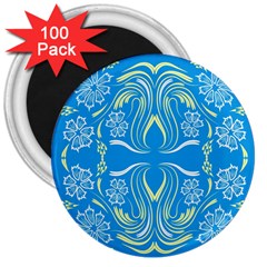 Folk Flowers Print Floral Pattern Ethnic Art 3  Magnets (100 Pack) by Eskimos