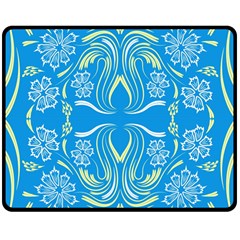 Folk Flowers Print Floral Pattern Ethnic Art Double Sided Fleece Blanket (medium)  by Eskimos