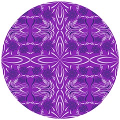 Folk Flowers Print Floral Pattern Ethnic Art Wooden Puzzle Round by Eskimos