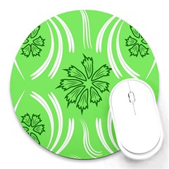 Folk flowers print Floral pattern Ethnic art Round Mousepads