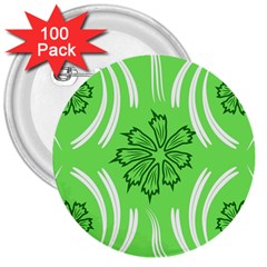 Folk flowers print Floral pattern Ethnic art 3  Buttons (100 pack) 