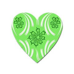 Folk Flowers Print Floral Pattern Ethnic Art Heart Magnet by Eskimos