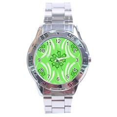 Folk flowers print Floral pattern Ethnic art Stainless Steel Analogue Watch