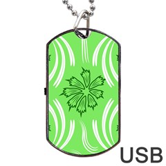 Folk Flowers Print Floral Pattern Ethnic Art Dog Tag Usb Flash (two Sides) by Eskimos