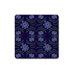 Folk Flowers Print Floral Pattern Ethnic Art Square Magnet by Eskimos