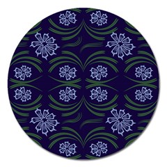 Folk Flowers Print Floral Pattern Ethnic Art Magnet 5  (round) by Eskimos