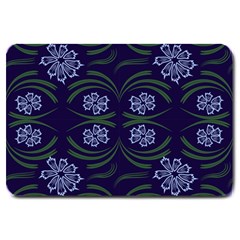 Folk Flowers Print Floral Pattern Ethnic Art Large Doormat  by Eskimos