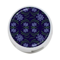 Folk Flowers Print Floral Pattern Ethnic Art 4-port Usb Hub (one Side) by Eskimos