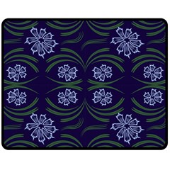 Folk Flowers Print Floral Pattern Ethnic Art Fleece Blanket (medium)  by Eskimos