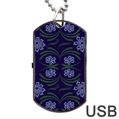 Folk Flowers Print Floral Pattern Ethnic Art Dog Tag Usb Flash (one Side) by Eskimos