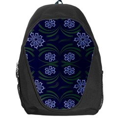 Folk Flowers Print Floral Pattern Ethnic Art Backpack Bag by Eskimos