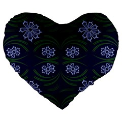 Folk Flowers Print Floral Pattern Ethnic Art Large 19  Premium Heart Shape Cushions by Eskimos