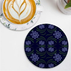 Folk Flowers Print Floral Pattern Ethnic Art Uv Print Round Tile Coaster by Eskimos